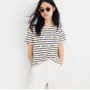 Madewell Embroidered Sun Setlist Boxy Top Striped Women’s Cropped crop shirt